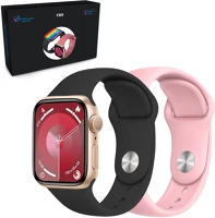 Extralink F89 ZŁOTY Lifestyle smartwatch f89 złoty + różowa/czarna opaska kép