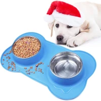 Extralink METALOWA ANTYPOŚLIZGOWA 2 pets podwójna miska dla psa kota kép