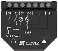Ezviz 304800351 t36 wi-fi relé, 2 csatornás, energiafogyasztás figyelés funkció, wi-fi kép