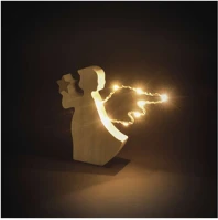 Fa DCWW43 Led dekoráció,  -angyal, 13 cm, 2x aaa, beltéri, meleg fehér, időzítő kép