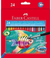 Faber-castell 07.00893 Színes ceruza  aquarell hatszögletű 24 darabos+ecset kép