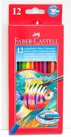 Faber-castell 07.01202 Színes ceruza  aquarell hatszögletű 12 darabos+ecset kép