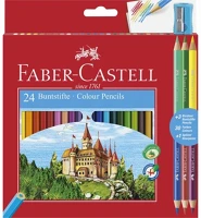 Faber-castell 07.01211 Színes ceruza  hatszögletű 24 darabos+ 3 db kétvégű színes ceruza kép