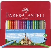 Faber-castell 07.01329 Színes ceruza  hatszögletű fémdobozos 24 darabos kép