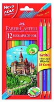 Faber-castell 110312 Színes ceruza  hatszögletű 12 db/készlet+ 3 db kétvégű ceruza kép