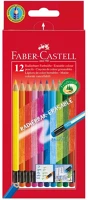 Faber-castell 116612 Színes ceruza  háromszögletű 12 db/készlet+színes radír kép