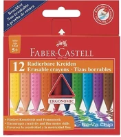 Faber-castell 122520 Zsírkréta faber-castell grip radírozható 12db-os készlet