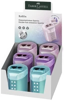 Faber-castell 183900 Hegyező  rollon sparkle 2 lyukú tartályos metál színekben kép