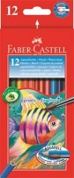 Faber-castell COR_TFC114413 Akvarell ceruza készlet, hatszögletű, ecsettel, 12 különböző szín kép