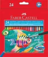 Faber-castell COR_TFC114425 Akvarell ceruza készlet, hatszögletű, ecsettel, 24 különböző szín kép