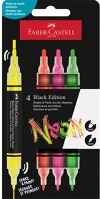 Faber-castell FC285505 Black edition shake&paint neon 4 db kétvégű akrilfilctoll készlet kép