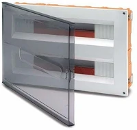 Famatel 3338-FT 38 mod. 2  átlátszó ajtóval soros gipszkarton elosztószekrény kép