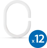 Family 11520B Zuhanyfüggöny-karika - műanyag, ovális - 12 db / csomag kép