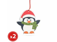 Family 55982C 55982c fából készült karácsonyfadísz szett, pingvin kép