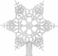 Family 58608B Karácsonyfa csúcsdísz - hópehely alakú - 20 x 20 cm - ezüst (58608b) kép