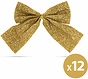 Family 272889 Karácsonyi dísz - glitteres masni szett - arany - 12 db / csomag kép