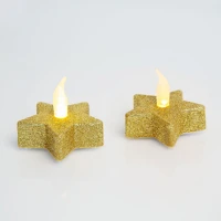 Family 55244G Led-es teamécses - csillag alakú - arany színű - 2 db / bliszter () kép