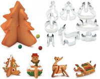 Family 55990B Sütikiszúró forma 3d - fenyőfa, hóember - 8 db / szett () kép