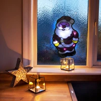 Family 56530E Led-es pvc ablakdekor - mikulás - 27 x 17 cm - 3 x aaa kép
