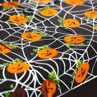 Family 56542A Halloween-i asztalterítő - alumínium hatású - 137 x 183 cm - tök, pókháló () kép