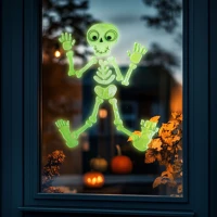 Family 56543D Halloween-i foszforeszkáló ablakdekor - csontváz - 24 x 15 cm () kép