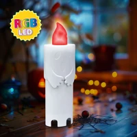 Family 56551 Halloween-i led-es gyertya - szellem - 4 színű led - 12 x 4,5 x 3 cm () kép