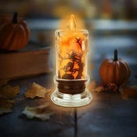Family 56567B Halloween-i led gyertya dekoráció - denevér - narancs led - 3 x lr1130 - 5 x 5 x 10 cm () kép