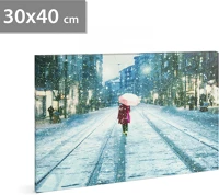 Family 58017C Led-es fali hangulatkép - téli táj -  2 x aa, 30 x 40 cm () kép