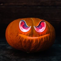 Family 58195B Halloween-i ijesztő szempár - piros led-es - elemes kép