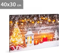 Family 58458 Karácsonyi led-es hangulatkép - fali akasztóval, 2 x aa, 40 x 30 cm () kép