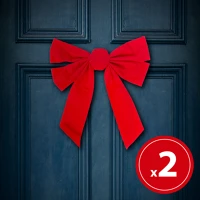 Family 58687 Karácsonyi dísz - bársony, piros masni - 33 x 25 cm - 2 db / csomag kép