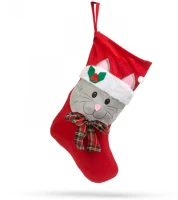 Family 58739A Mikulás csizma akasztóval - cicás - 45 cm kép