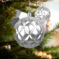 Family 58762B Karácsonyfadísz szett - gömbdísz - ezüst - 6 db / csomag kép