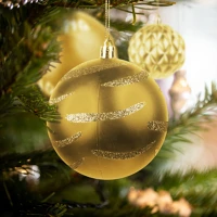 Family 58763A Karácsonyfadísz szett - gömbdísz - arany - 6 db / csomag kép