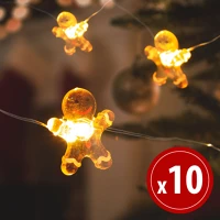 Family 58921 Led fényfüzér - mézi - 10 led - 1,2 méter - melegfehér - 2 x aa () kép