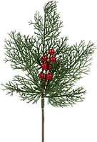 Family 58531 Karácsonyi dekoráció, fenyőág piros bogyóval, 35 cm (58531) kép