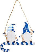 Family 58546B Karácsonyi dekoráció, fa, kék manó, 15 cm (58546b) kép