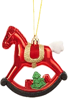 Family 58552 Karácsonyfa dísz, hintaló, glitteres, 100 x 100 mm (58552) kép