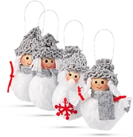 Family 58725 Karácsonyfadísz, poliészter hóember, 10 cm, 4 db / csomag (58725) kép