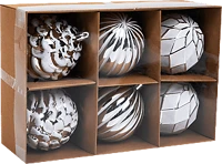 Family 58776 Karácsonyfadísz szett, fehér / ezüst, 8 cm, 6 db / szett (58776) kép