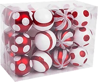 Family 58778 Karácsonyfadísz szett, piros / fehér, 6 cm, 24 db / szett (58778) kép