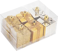 Family 58781A Karácsonyfadísz szett, arany ajándék, 4,5 cm, 6 db / szett (58781a) kép