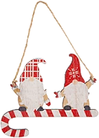 Family 58546A Karácsonyi dekoráció, fa, piros manó, 15 cm (58546a) kép
