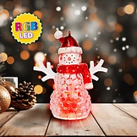 Family 58978A Karácsonyi led-es hóember, 9x8x5 cm, piros (58978a) kép