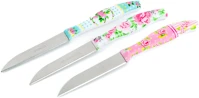 Family GL56316B Konyhai kés készlet - 15 cm - virág mintás - 3 db kép