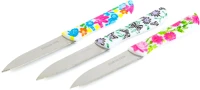 Family GL56317 Konyhai kés készlet - 16 cm - virág mintás - 3 db kép