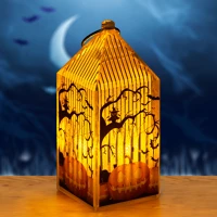 Family LR44 Halloween-i led lámpás - tök - narancs led - 2 x lr44 - 4 x 4 x 9,5 cm kép