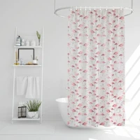 Family 11527D Zuhanyfüggöny - 180x200cm - flamingós () kép