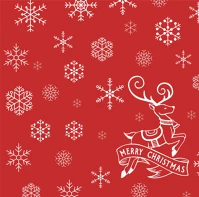 Fato DA503XSZAD82977300 sztár karácsonyi szalvéta christmas deer red 2 rétegű 38x38cm 40 szál kép