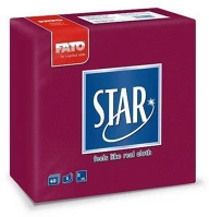 Fato H6582990500 Sztár szalvéta 2 rétegű 38x38cm bordó 40 lap/csomag kép